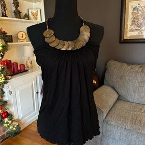 Boho Chic Black Strapless Blouse Woman’s size S